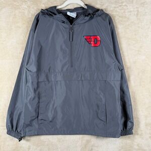 Champion Pullover Windbreaker Jacket Men's Med‎ Gray Anorak University of Dayton